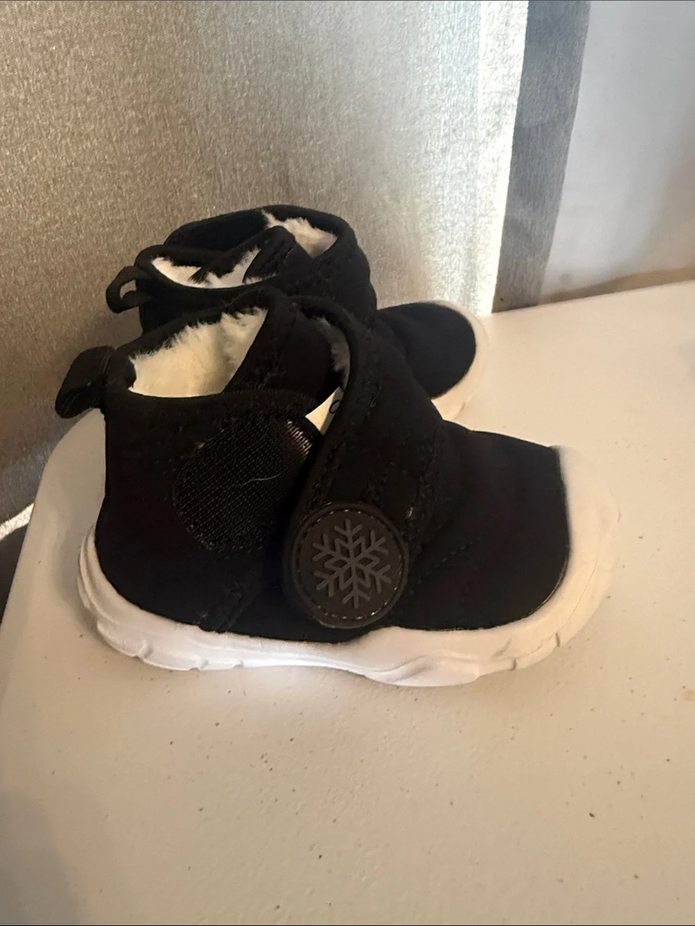 Kids Black Winter Booties with Plush Lining